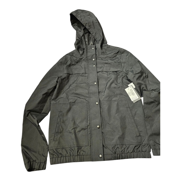 Womens Black Hooded Rain Jacket - Picture 1 of 7